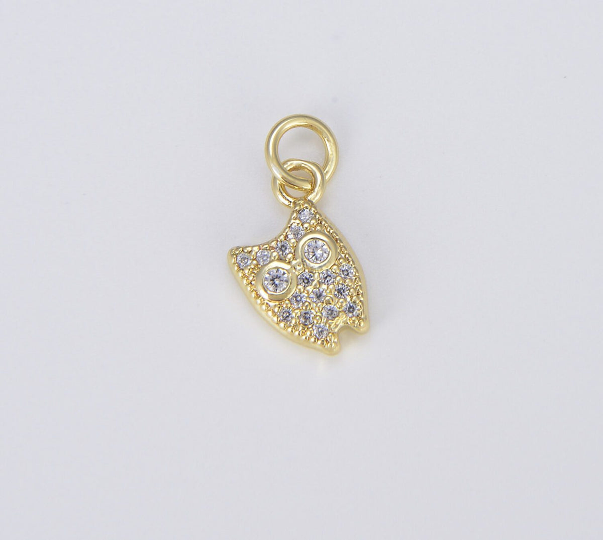 18K Gold Filled Dainty Owl Charm, CP1484