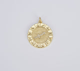 18K Gold Filled Zodiac Signs Charms, Dainty Zodiac Horoscope Sign Medallion Pendant CP1487