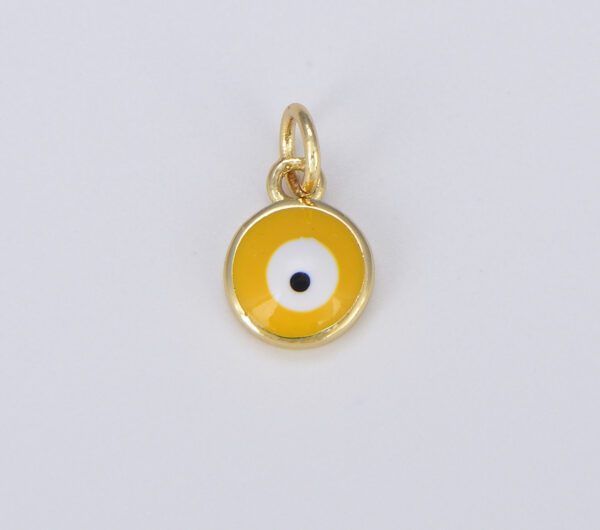 18K Gold Filled Colorful Enamel Evil Eye Protection Charm, Evil Eye Pendant for Necklace Bracelet Earrings Jewelry Making Supply CP1488