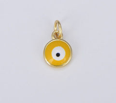 18K Gold Filled Colorful Enamel Evil Eye Protection Charm, Evil Eye Pendant for Necklace Bracelet Earrings Jewelry Making Supply CP1488