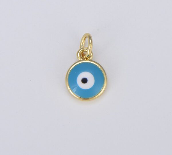 18K Gold Filled Colorful Enamel Evil Eye Protection Charm, Evil Eye Pendant for Necklace Bracelet Earrings Jewelry Making Supply CP1488