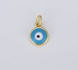 18K Gold Filled Colorful Enamel Evil Eye Protection Charm, Evil Eye Pendant for Necklace Bracelet Earrings Jewelry Making Supply CP1488