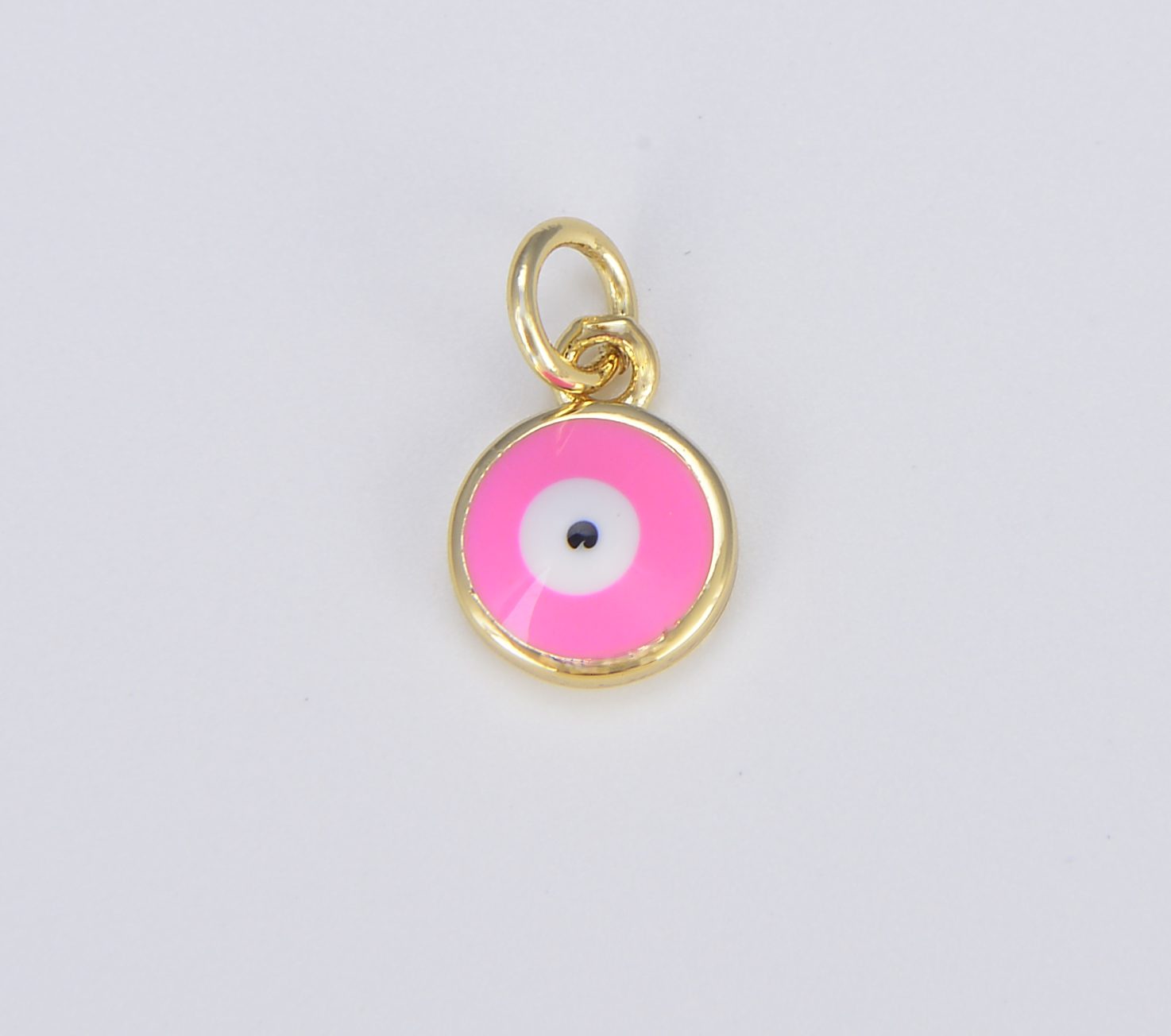 18K Gold Filled Colorful Enamel Evil Eye Protection Charm, Evil Eye Pendant for Necklace Bracelet Earrings Jewelry Making Supply CP1488