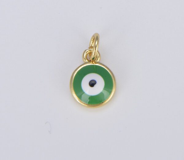 18K Gold Filled Colorful Enamel Evil Eye Protection Charm, Evil Eye Pendant for Necklace Bracelet Earrings Jewelry Making Supply CP1488