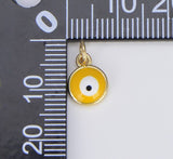 18K Gold Filled Colorful Enamel Evil Eye Protection Charm, Evil Eye Pendant for Necklace Bracelet Earrings Jewelry Making Supply CP1488