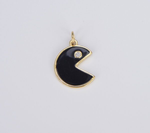 18K Gold Filled Colorful Enamel Pac-Man Charm, CP1490