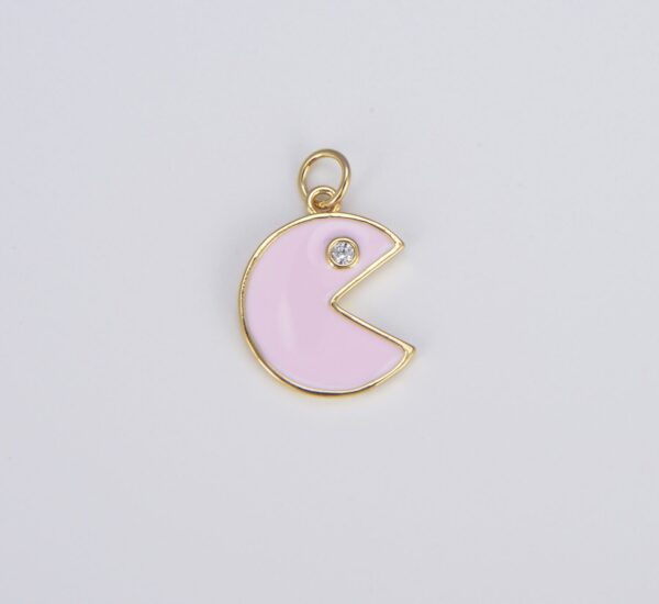 18K Gold Filled Colorful Enamel Pac-Man Charm, CP1490