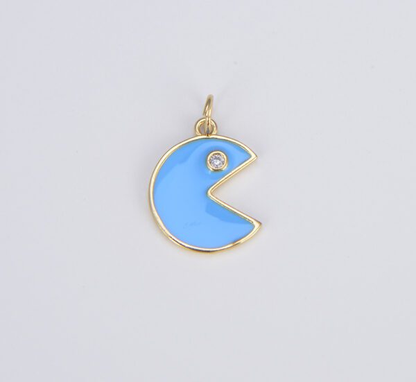 18K Gold Filled Colorful Enamel Pac-Man Charm, CP1490