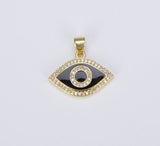 18K Gold Filled Enamel Evil Eye Charm Dainty Pendant, CP1493