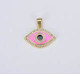 18K Gold Filled Enamel Evil Eye Charm Dainty Pendant, CP1493