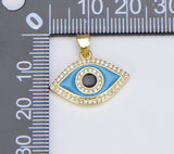 18K Gold Filled Enamel Evil Eye Charm Dainty Pendant, CP1493