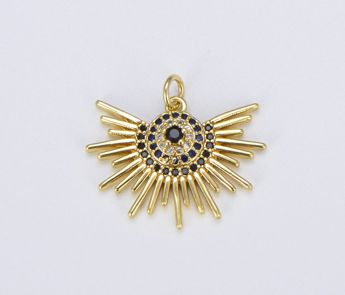 18K Gold Filled Micro Pave Evil Eye Charm, CP1495