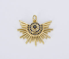 18K Gold Filled Micro Pave Evil Eye Charm, CP1495