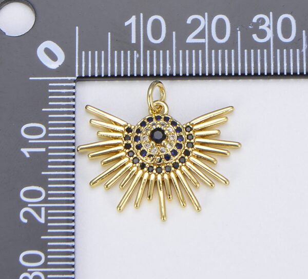 18K Gold Filled Micro Pave Evil Eye Charm, CP1495