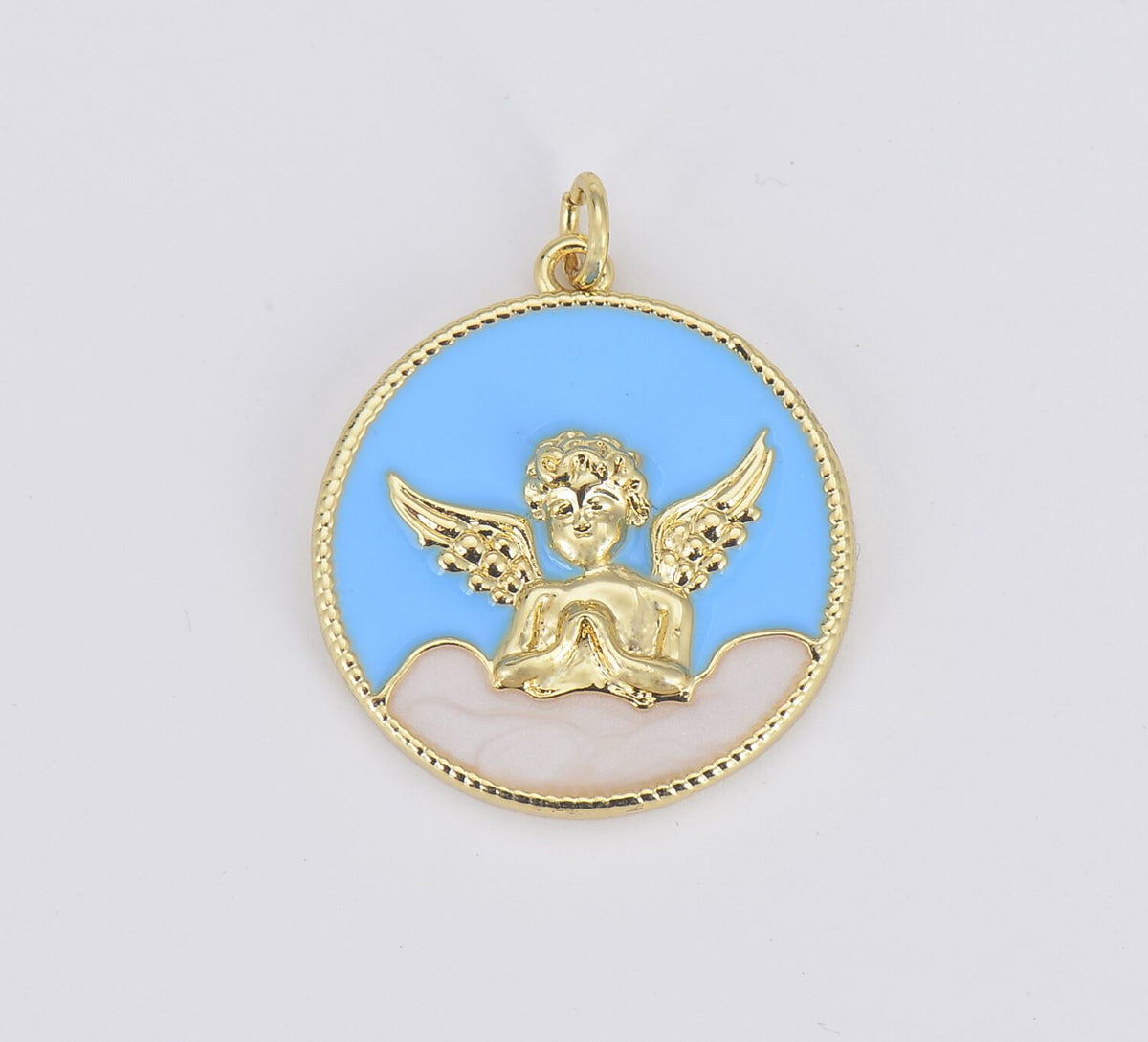 18K Gold Filled Enamel Little Angel Charm, CP1500