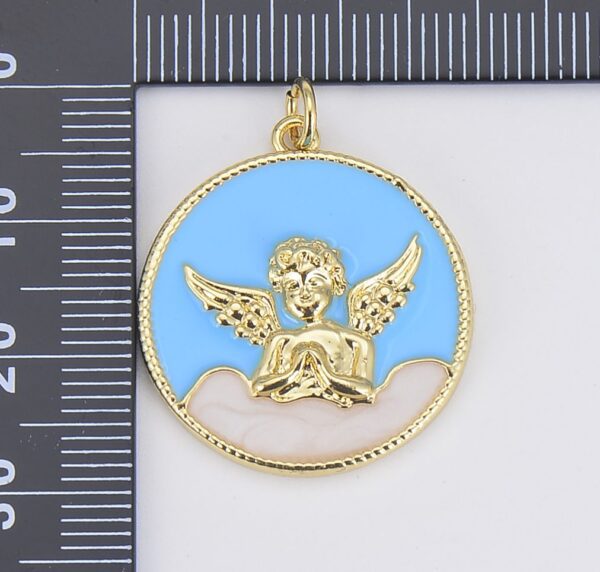 18K Gold Filled Enamel Little Angel Charm, CP1500