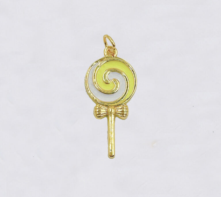 18K Gold Filled Enamel Colorful Lollipop Shape Pendant, CP1501