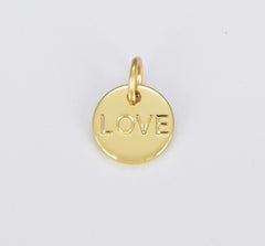 18K Gold Filled Love Medallion Charm, CP1502