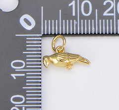 18K Gold Filled Parakeet Bird Charm, CP1503