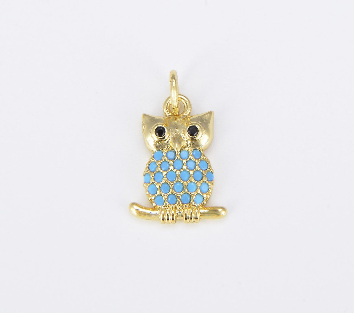 18K Gold Filled Cute Owl Charm, CP1506