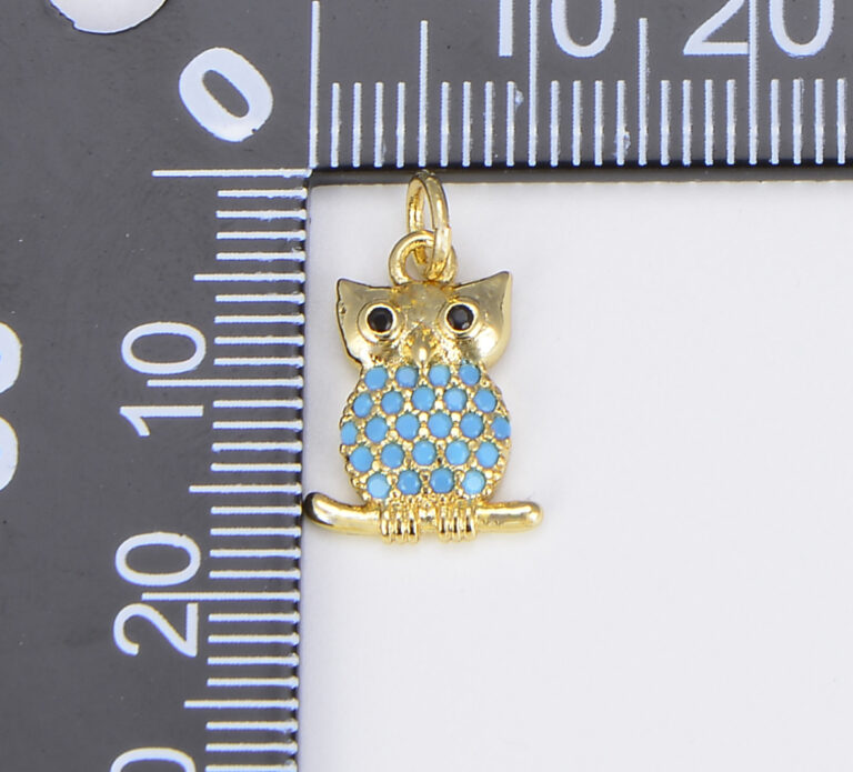 18K Gold Filled Cute Owl Charm, CP1506