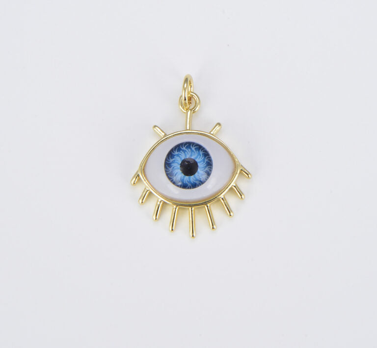 18K Gold Filled Dainty Evil Eye Charm, CP1508