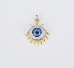 18K Gold Filled Dainty Evil Eye Charm, CP1508