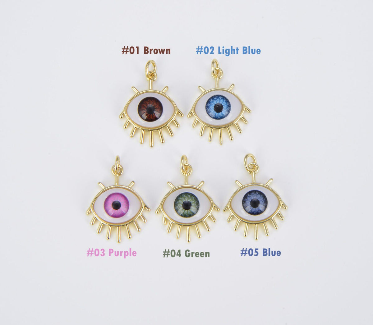 18K Gold Filled Dainty Evil Eye Charm, CP1508