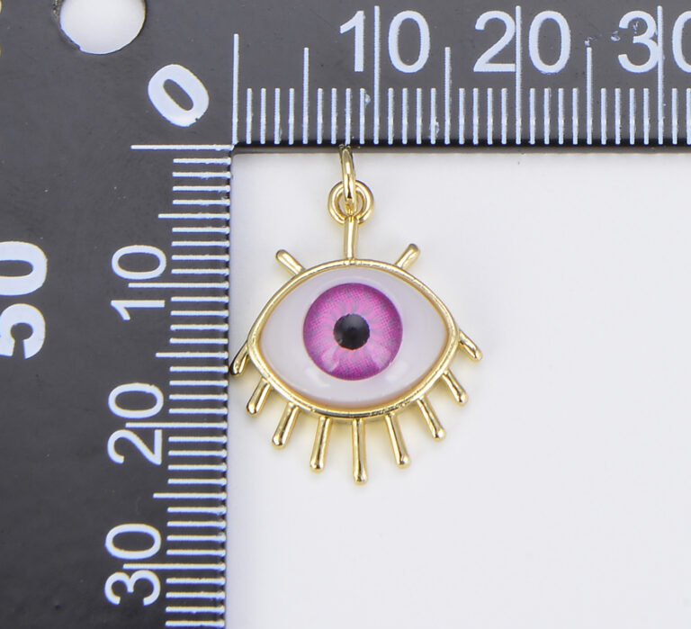 18K Gold Filled Dainty Evil Eye Charm, CP1508