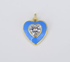 18K Gold Filled Colorful Enamel Heart Shape Pendant, CP1509