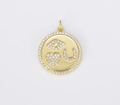 18K Gold Filled Good Luck Medallion Charm, CP1513