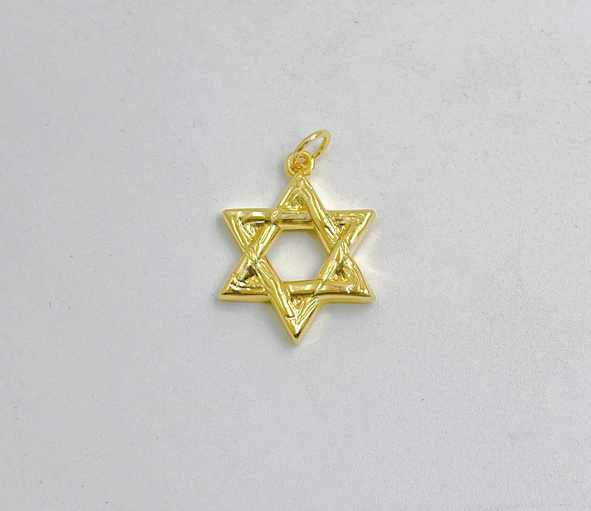 18K Gold Filled Star of David Charm, Micro Pave CZ Stars Charm for DIY Earring Bracelet Necklace, CP1515