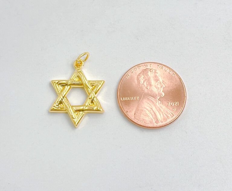 18K Gold Filled Star of David Charm, Micro Pave CZ Stars Charm for DIY Earring Bracelet Necklace, CP1515