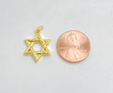 18K Gold Filled Star of David Charm, Micro Pave CZ Stars Charm for DIY Earring Bracelet Necklace, CP1515