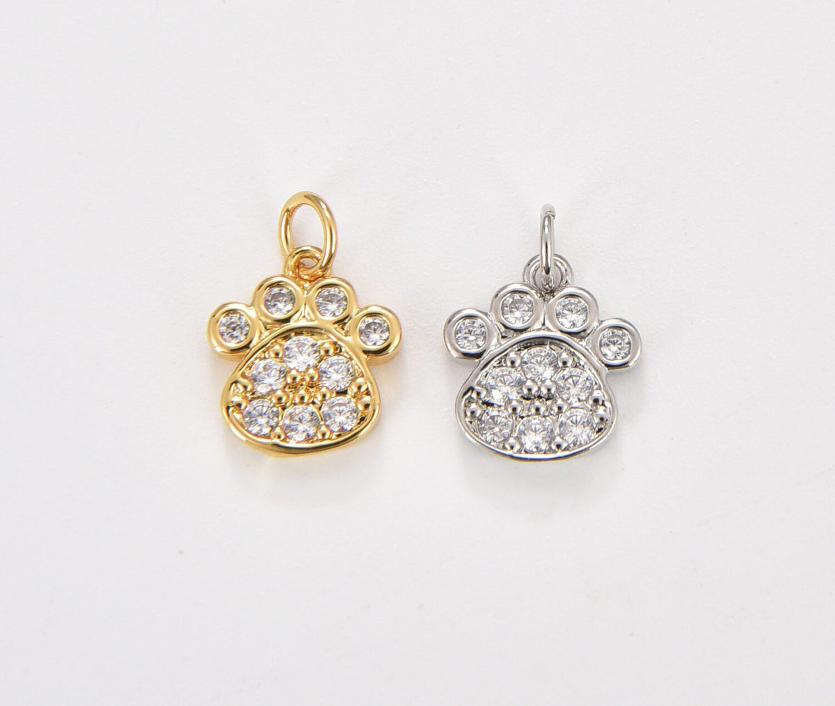 18K Gold Filled Paw Print Charm, 12x9mm, CP1516