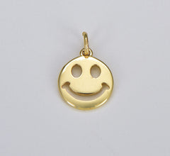 18K Gold Filled Happy Face Charm, CP1517