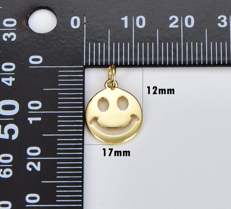 18K Gold Filled Happy Face Charm, CP1517