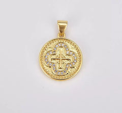 18K Gold Filled Four Leaf Clover Charm, CP1519