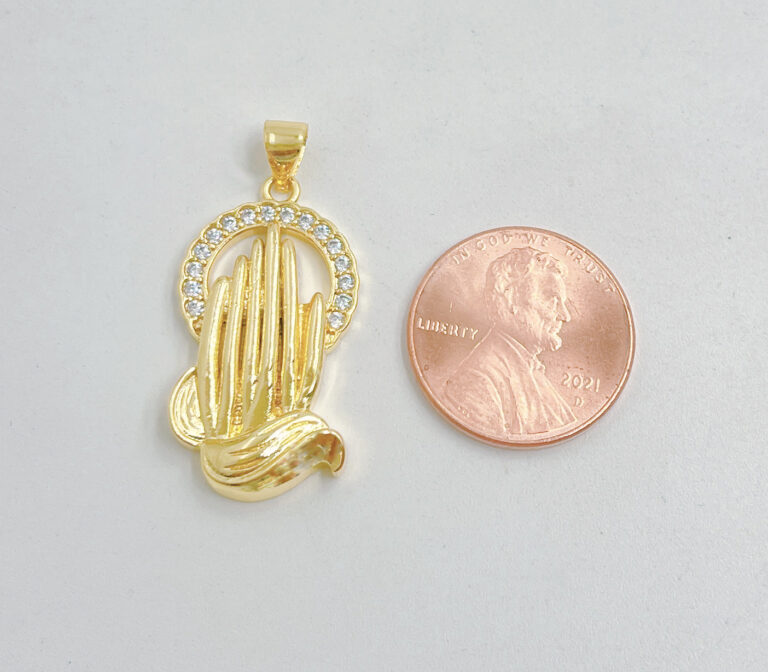 18K Gold Filled Praying Hands Charm, CP1520