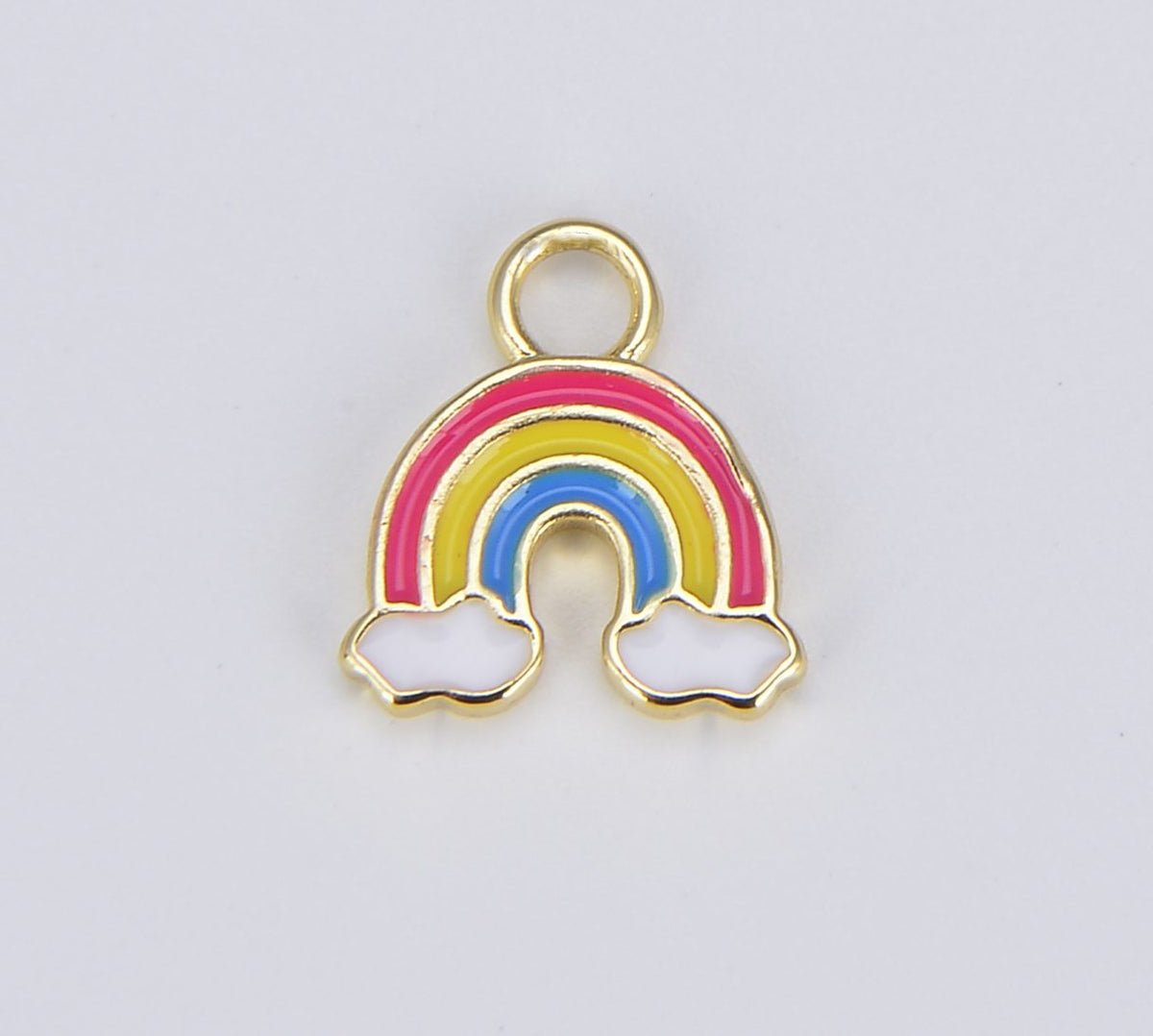 18K Gold Filled Tiny Enamel Rainbow Charm, CP1522