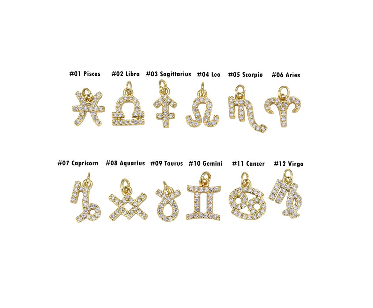 18K Gold Filled Zodiac Constellation Charms, CP1523