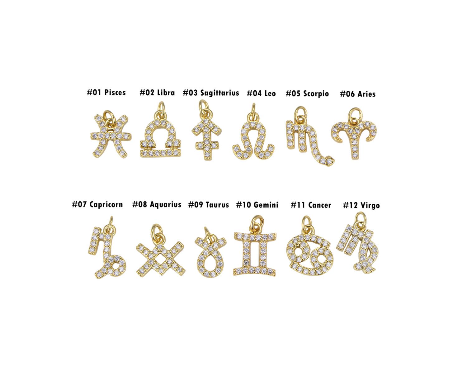 18K Gold Filled Zodiac Constellation Charms, CP1523