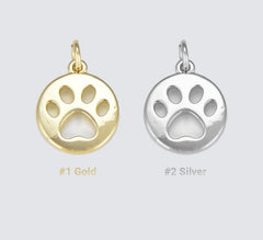 18K Gold Filled Paw Print Charm, CP1525