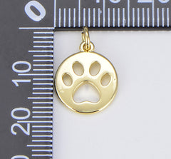 18K Gold Filled Paw Print Charm, CP1525