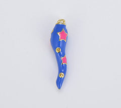 18K Gold Filled Enamel Italian Luck Horn Charm, CP1537