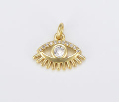 18K Gold Filled Dainty Evil Eye Charm, CP1538