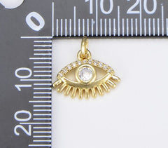 18K Gold Filled Dainty Evil Eye Charm, CP1538