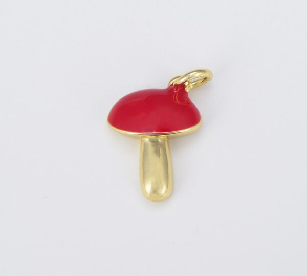 18K Gold Filled Colorful Enamel Mushroom Charm, CP1540