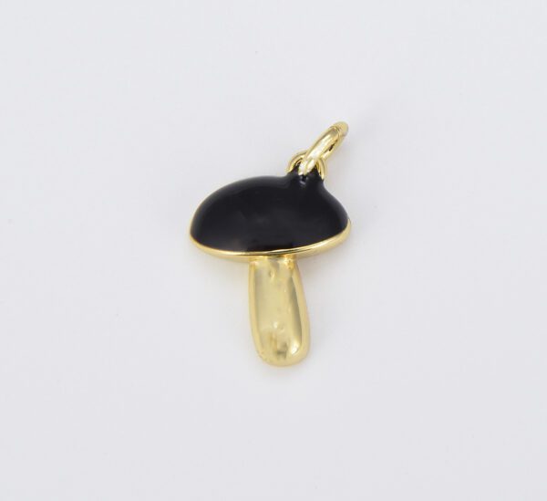 18K Gold Filled Colorful Enamel Mushroom Charm, CP1540