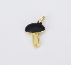 18K Gold Filled Colorful Enamel Mushroom Charm, CP1540